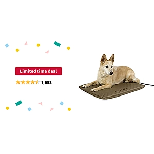 K&H Pet Products Lectro-Soft Outdoor Heated Dog and Cat Bed, Electric Thermostatically Controlled Orthopedic Pet Pad Tan Medium 19 X 24 Inches