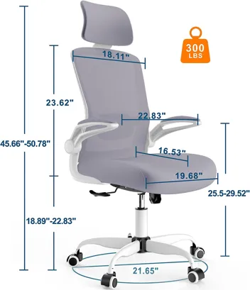 Mimoglad Ergonomic Office Chair w/ Adjustable Lumbar Support and Headrest