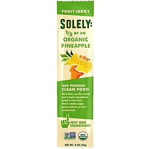 SOLELY Organic Pineapple Fruit Jerky, 0.8 Ounce