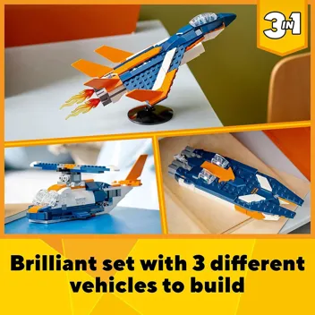 215-Piece Creator 3-in-1 Supersonic Jet Building Toy Set (31126)