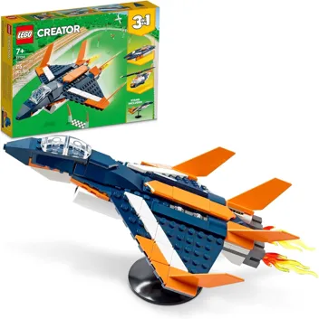 215-Piece Creator 3-in-1 Supersonic Jet Building Toy Set (31126)