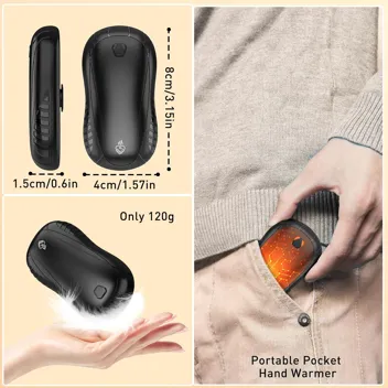 Fandliss 6000mAh USB-C Rechargeable Electric Hand Warmers (Pair)