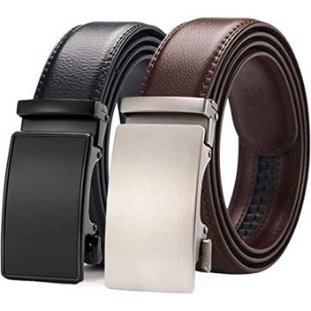 Aini Men's Ratchet Leather Belt (2-Pack)