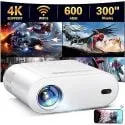 GooDee 1080p Native 600-ANSI Lumen WiFi Bluetooth Mini Projector