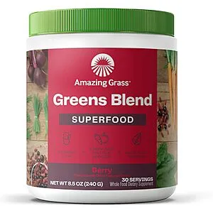 8.5-Oz Grass Greens Blend Superfood Powder (Berry, 30 Servings)