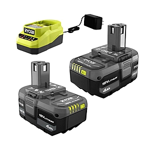 RYOBI ONE+ 18V Lithium-Ion 4.0 Ah Battery and Charger Kit PSK006