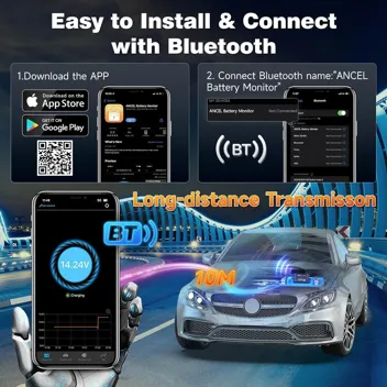 BM300 12V Car Bluetooth Battery Monitor