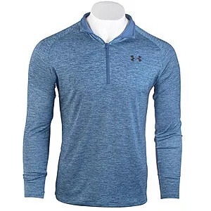 Tech Half Zip Long Sleeve Shirt: Blue (Size M &L) or Red (Size L & XL) for Plus Members