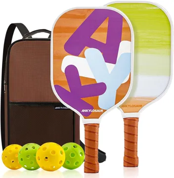 Anklosaur 3K Carbon Fiber Surface USAPA Approved Pickleball Paddle Set