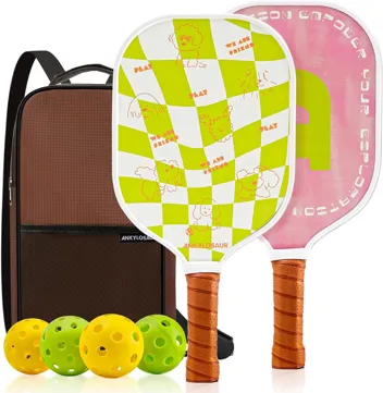 Anklosaur 3K Carbon Fiber Surface USAPA Approved Pickleball Paddle Set