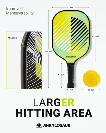 Anklosaur 3K Carbon Fiber Surface USAPA Approved Pickleball Paddle Set