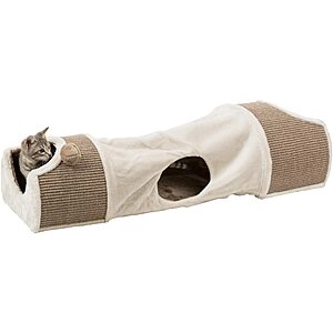 Trixie Cuddly Cat Condos w/ Tunnel and Sisal Scratching Surface (Cream/Brown)