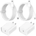 Gnuadz 6ft MFi Certified Apple Lightning Cable to USB-C Charging Cable with 2x Wall Chargers