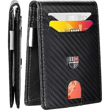 MrLeoGo Pocket Slim Bifold RFID Wallet (11 Slots, Money Clip)