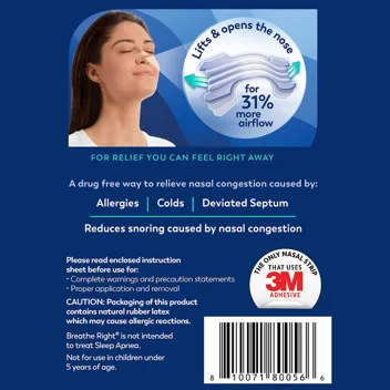 Breathe Right Nasal Strips Extra Strength Clear Nasal Strips (44-Count)