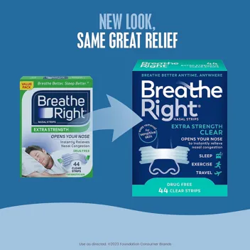 Breathe Right Nasal Strips Extra Strength Clear Nasal Strips (44-Count)