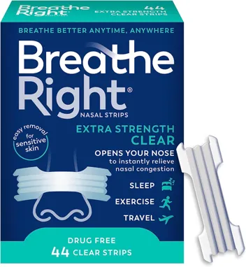 Breathe Right Nasal Strips Extra Strength Clear Nasal Strips (44-Count)