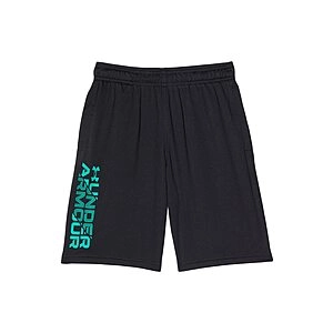 Boys' Big Kid Prototype 2.0 Wordmark Shorts (Black/Birdie Green, Sizes:XS-XL)