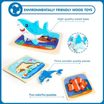 TOY Life Wooden Animal Toddler Puzzles