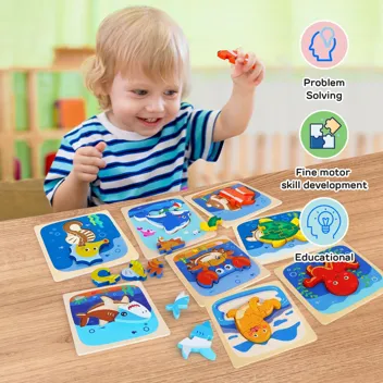 TOY Life Wooden Animal Toddler Puzzles