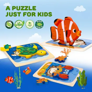 TOY Life Wooden Animal Toddler Puzzles