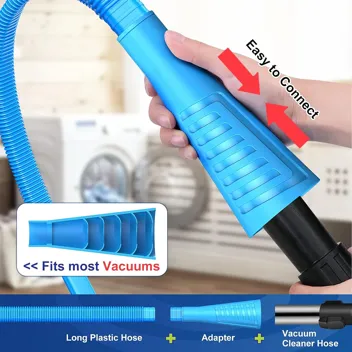 Sealegend 2-Piece Dryer Vent Cleaner Kit w/ Vacuum Hose Attachment (Blue/Deep Blue)