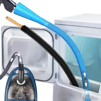 Sealegend 2-Piece Dryer Vent Cleaner Kit w/ Vacuum Hose Attachment (Blue/Deep Blue)