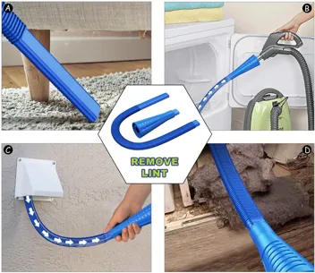 Sealegend 2-Piece Dryer Vent Cleaner Kit w/ Vacuum Hose Attachment (Blue/Deep Blue)