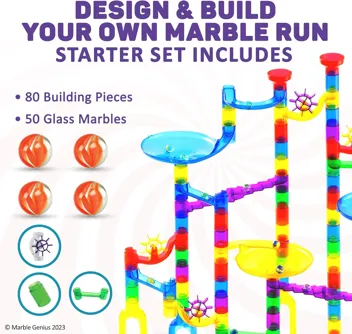 Marble Genius Marble Run Maze for Kids (150 Piece Super Set)