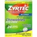 Zyrtec 24 Hour Allergy Relief Berry Chewable Tablets, 24 Ct