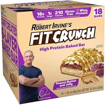 FitCrunch 1.62oz Peanut Butter & Jelly Snack Size Protein Bars (18-Bars)