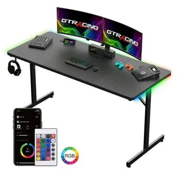 Gtracing RGB-Lit 55" T-Shaped Gaming Desk