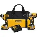 20V MAX Hammer Drill & Impact Driver Cordless Power Tool Combo Kit w/ 2 Batteries & Charger