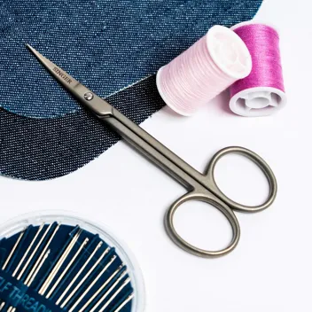 4.5” Forged Embroidery Gold Plated, Stork Design Scissors