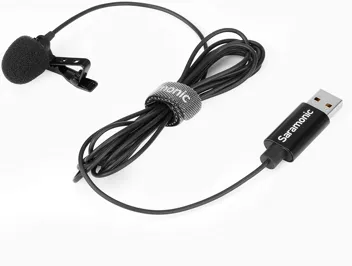 Saramonic Lavalier Mic with USB-A Connector for Computers with 6.56' (2m) Cable (SR-ULM10), Black