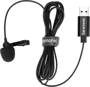 Saramonic Lavalier Mic with USB-A Connector for Computers with 6.56' (2m) Cable (SR-ULM10), Black