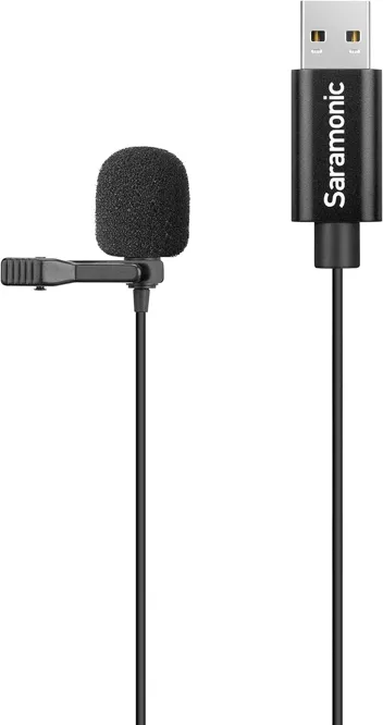 Saramonic Lavalier Mic with USB-A Connector for Computers with 6.56' (2m) Cable (SR-ULM10), Black