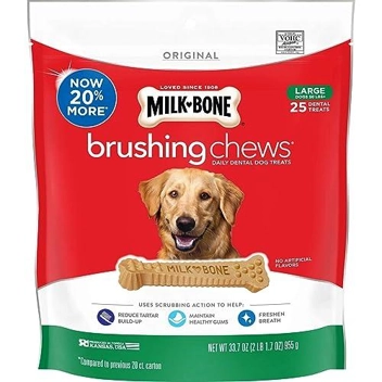 Brushing Chews Daily Dental Dog Treats (Large, 25-Count)