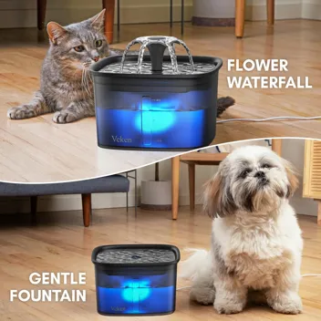 Veken 95oz/2.8L Pet Fountain (Grey, Plastic)