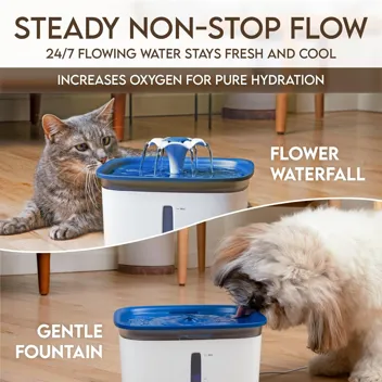 Veken 95oz/2.8L Pet Fountain (Grey, Plastic)