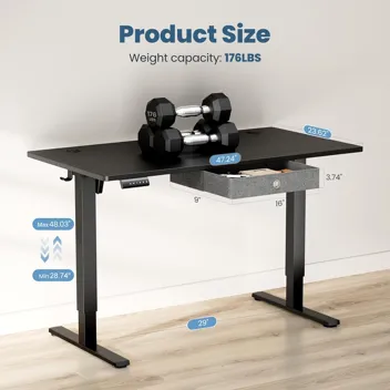 Dumos 48x24" Electric Standing Desk with Keyboard Tray