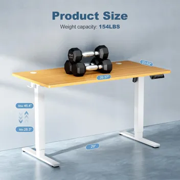 Dumos 48x24" Electric Standing Desk with Keyboard Tray