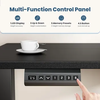 Dumos 48x24" Electric Standing Desk with Keyboard Tray