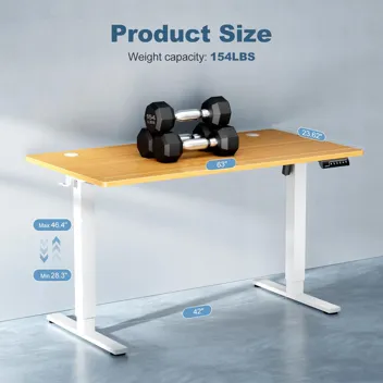 Dumos 48x24" Electric Standing Desk with Keyboard Tray