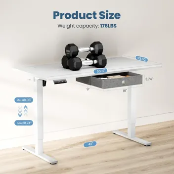 Dumos 48x24" Electric Standing Desk with Keyboard Tray