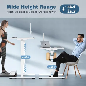 Dumos 48x24" Electric Standing Desk with Keyboard Tray