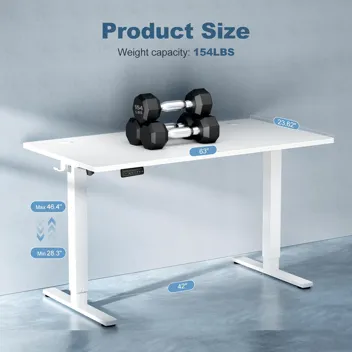 Dumos 48x24" Electric Standing Desk with Keyboard Tray