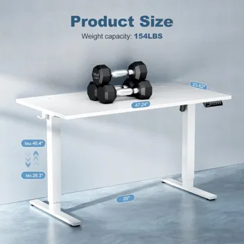 Dumos 48x24" Electric Standing Desk with Keyboard Tray