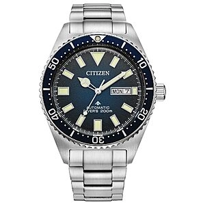 Prime invite only deal Oct 10-11, Citizen Promaster Dive Automatic 3 Hand Silver Stainless Steel Watch with Blue Gradient Dial,