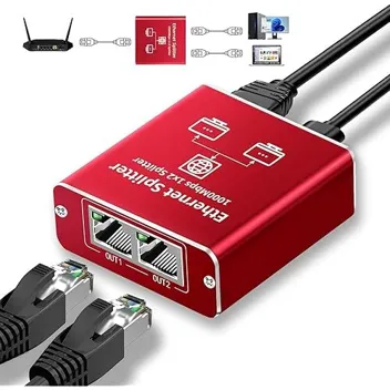 Goalake 1000Mb/s Gigabit 1-to-2 USB-Powered Ethenet Splitter